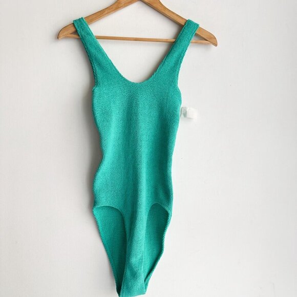 Etam Paris Turquoise Teal One Piece Swimsuit T2/40/US 8 - Picture 4 of 7